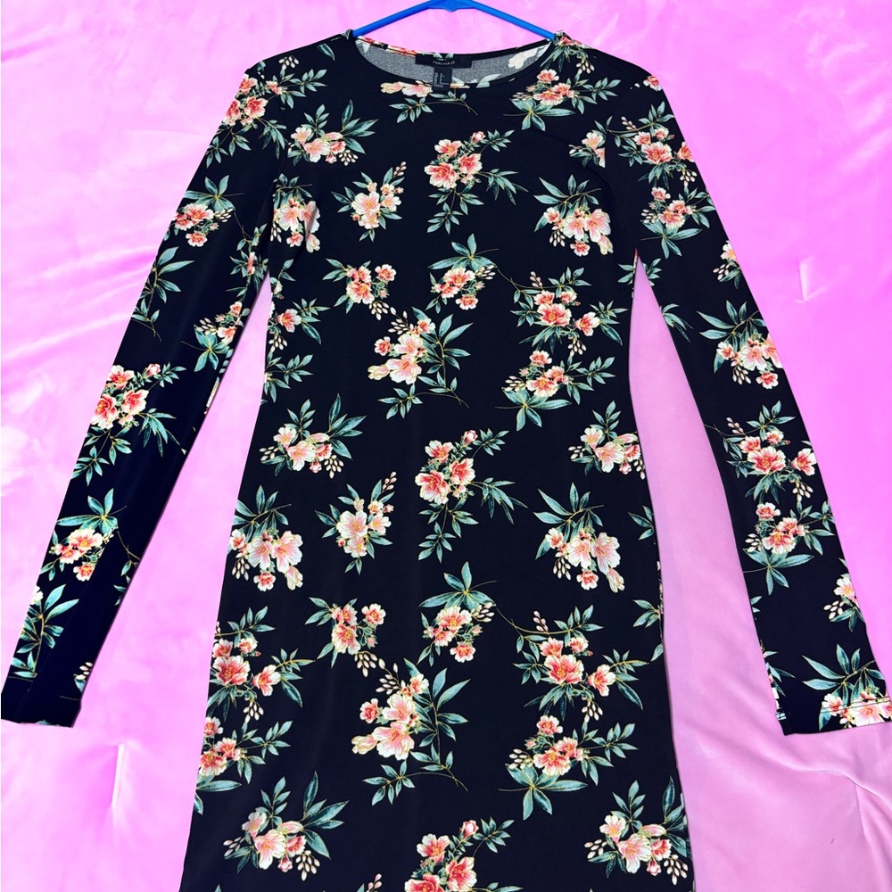 Floral Black Dress